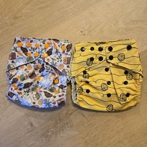 Squishy Little Campers One Size Pocket Cloth Diapers Bundle New